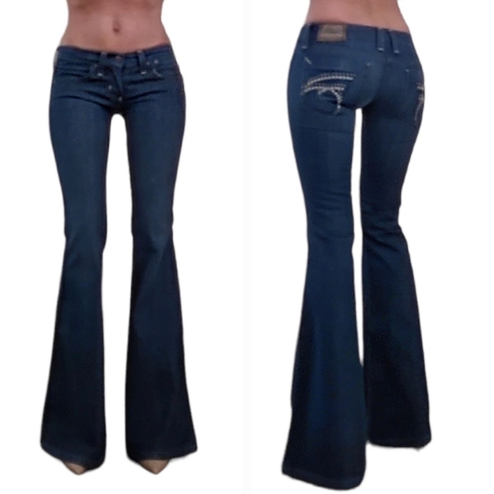 Frankie B Jeans Super Flare Ultra Low Rise Size 2